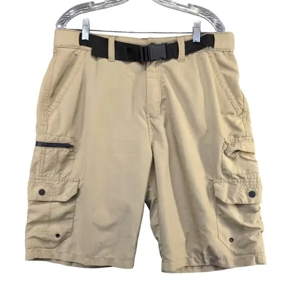 Denali Shorts Denali Mens Cargo Shorts Tan Size 34 Polyester